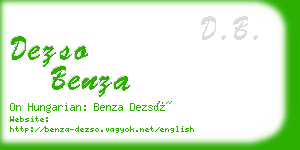 dezso benza business card